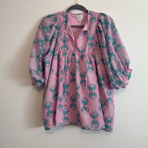 J Marie flowy pink patterned top
